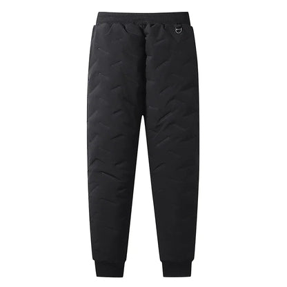 Winter Zip Pockets Thicken Fleece Sweatpants Men Joggers Black Grey Down Cotton Warm Pants Male Water Proof Thermal Trousers 7XL