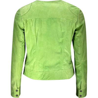 Suede leather jacket in green
