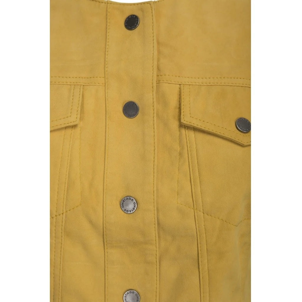 Suede Leather Jacket In Yellow