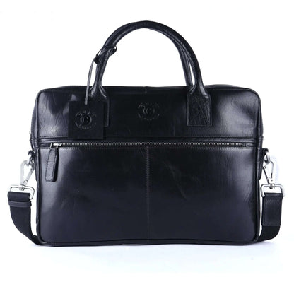 Black Leather Briefcase - CuirLondon