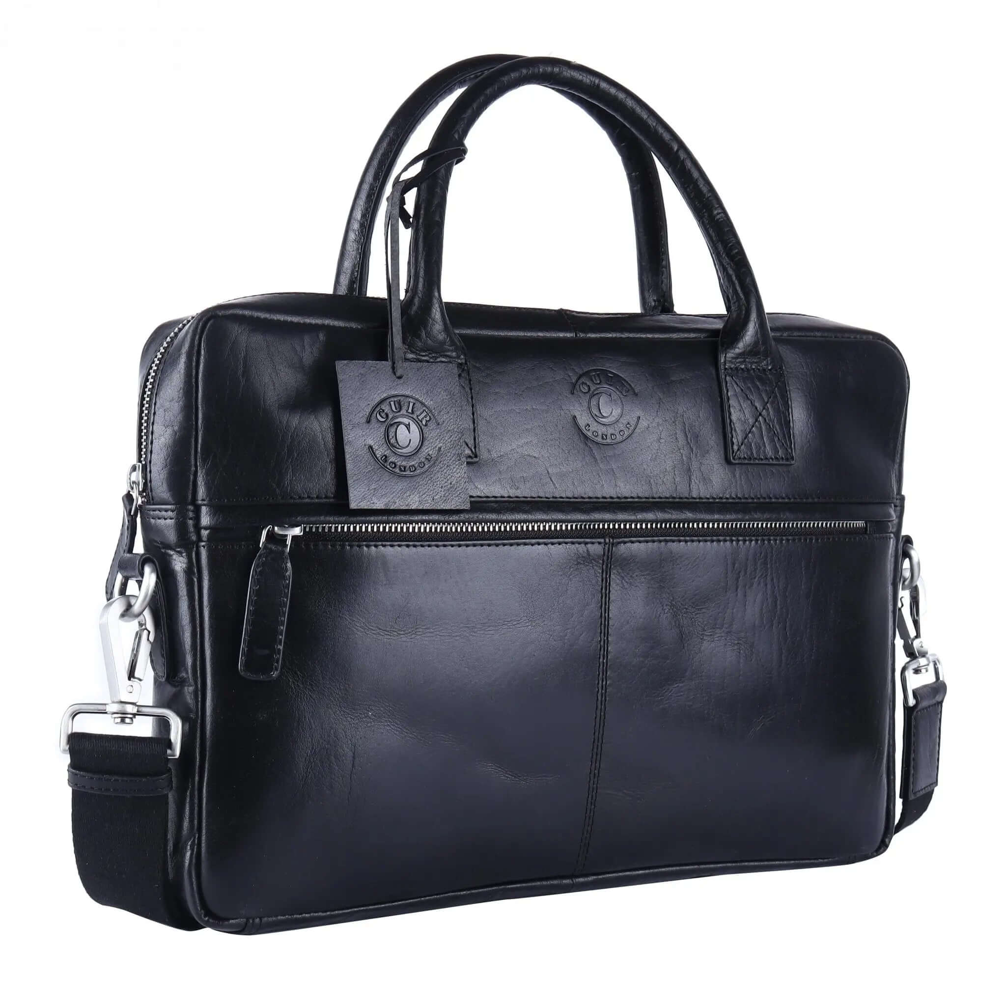 Black Leather Briefcase - CuirLondon