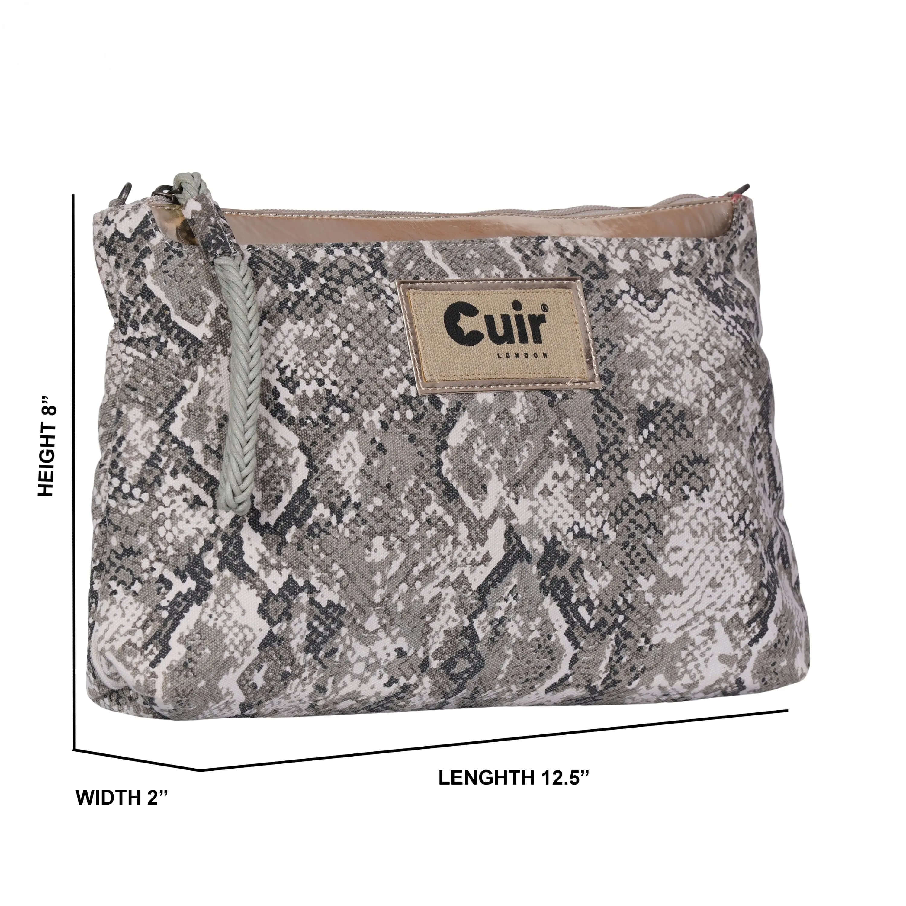 Snake Clutch Bag | 100% Heavy Cotton Canvas - CuirLondon