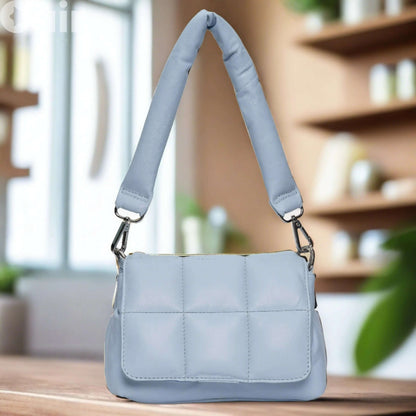 Soft Baby Blue Genuine Leather Crossbody Bag | Everyday Luxury - CuirLondon