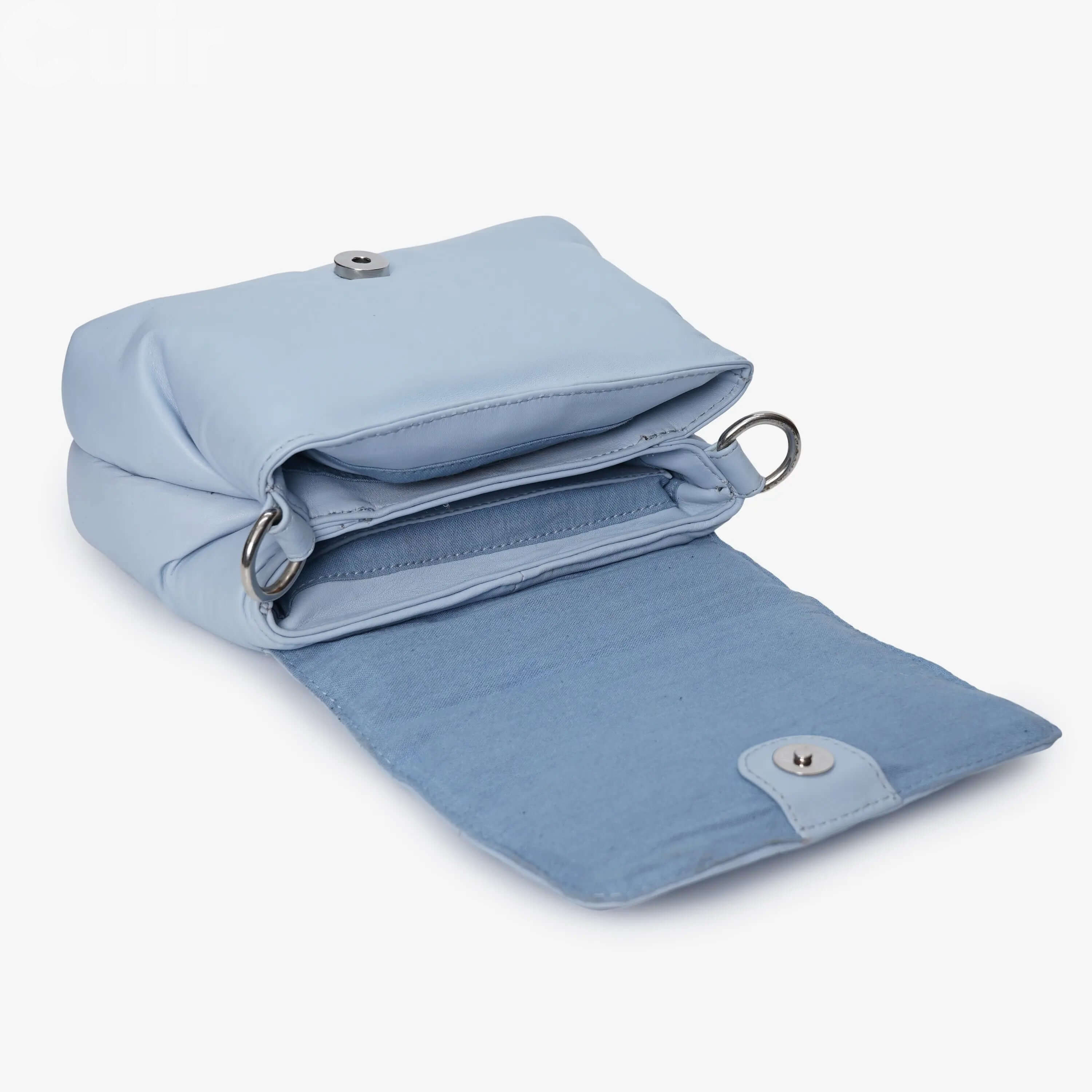 Soft Baby Blue Genuine Leather Crossbody Bag | Everyday Luxury - CuirLondon