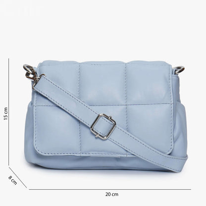 Soft Baby Blue Genuine Leather Crossbody Bag | Everyday Luxury - CuirLondon