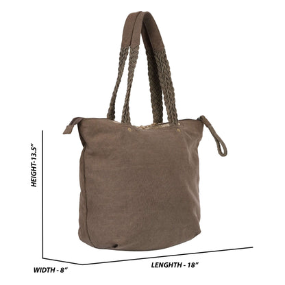 Solid Gray Canvas Bag | Lightweight Material - CuirLondon