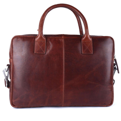 Laptop Bag For Men's Genuine Leather Brown Portfolio Bag,