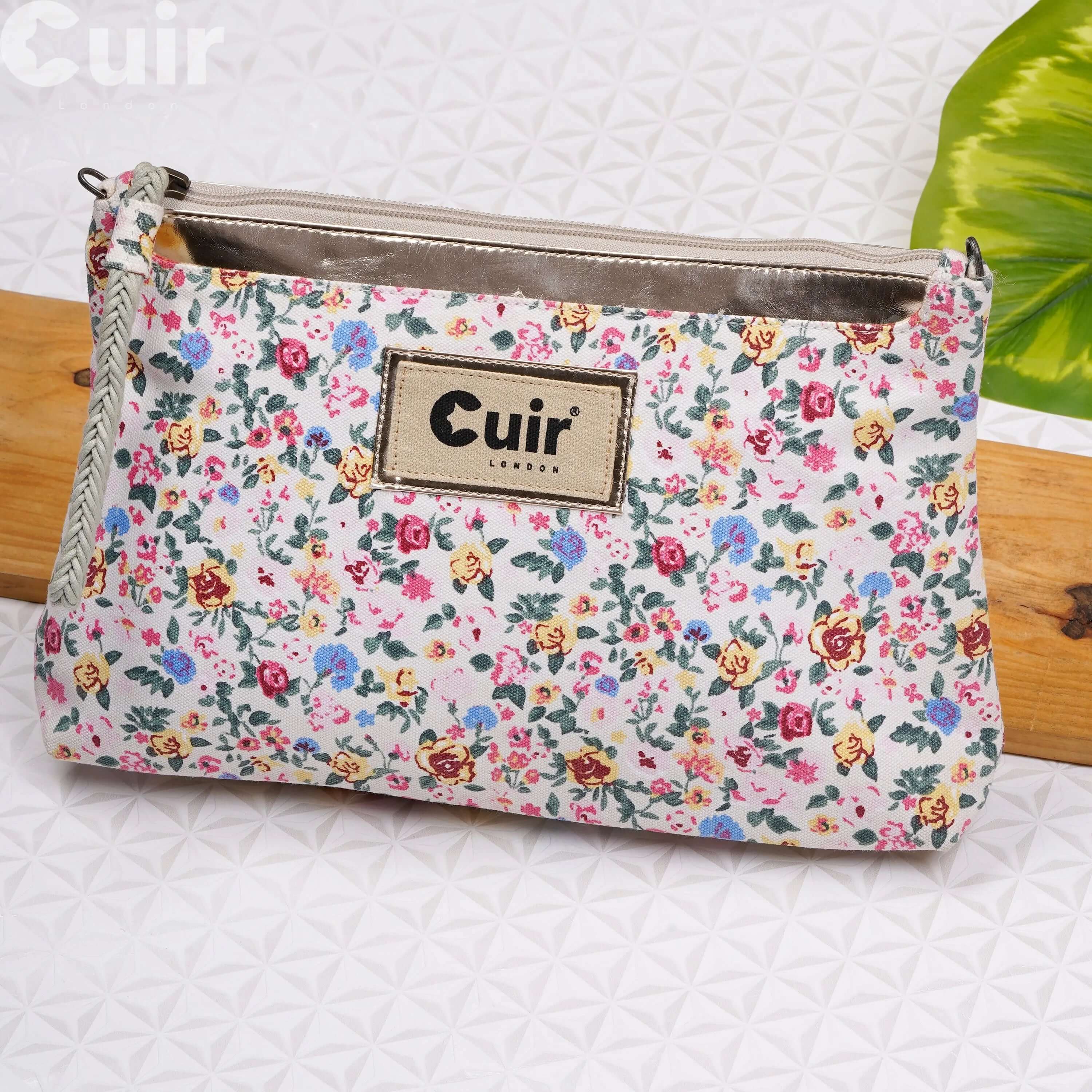 Stylish Flower Printed Clutch Bag | Chic Floral Design - CuirLondon