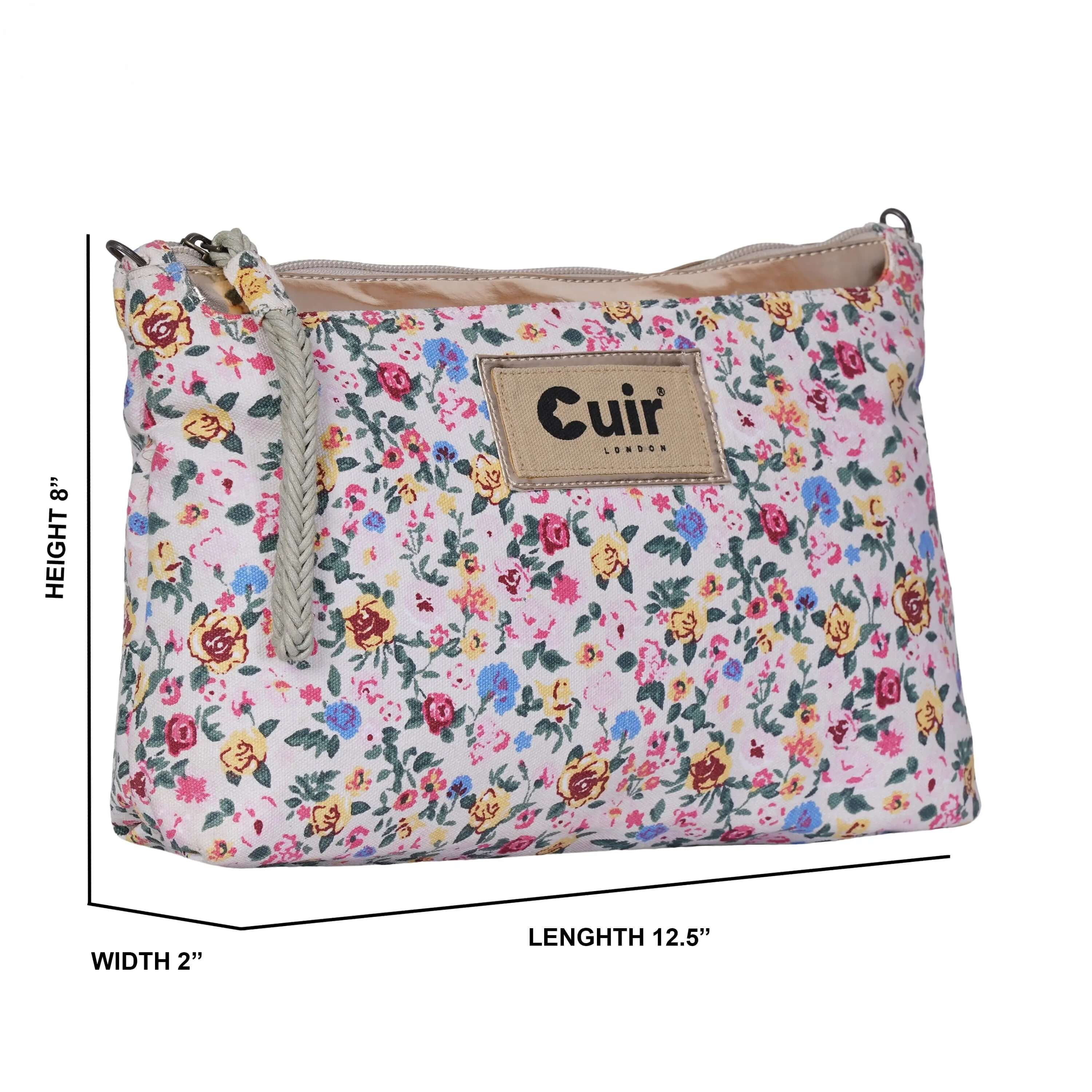 Stylish Flower Printed Clutch Bag | Chic Floral Design - CuirLondon