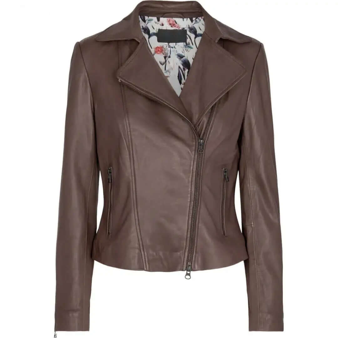 Stylish "Amber" Women's Brown Biker Jacket: Ultimate Blend of Fashion and Function - CuirLondon