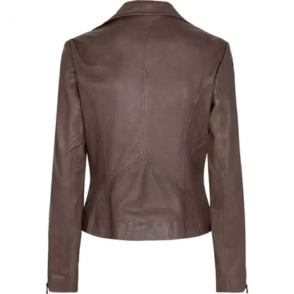 Stylish "Amber" Women's Brown Biker Jacket: Ultimate Blend of Fashion and Function - CuirLondon