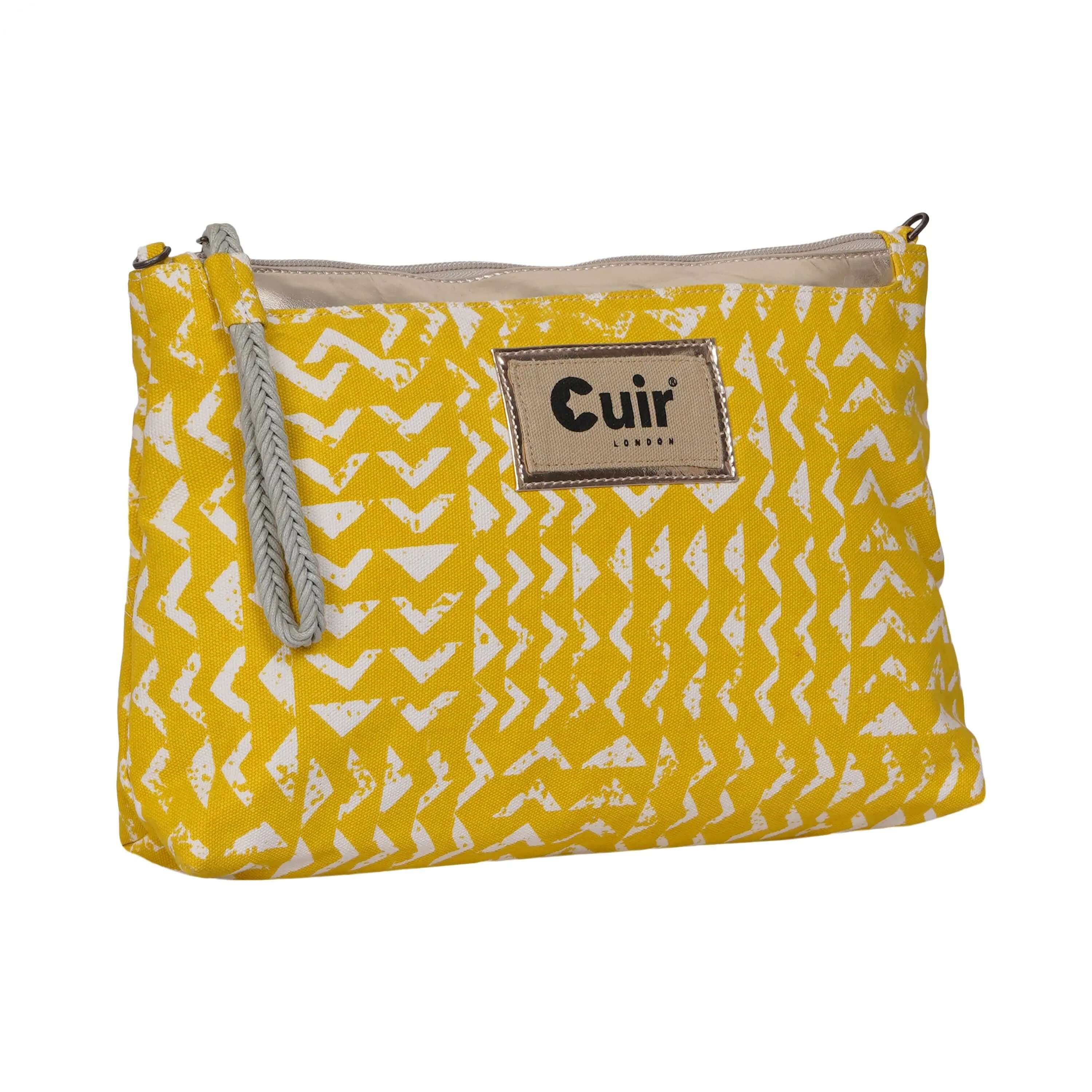 Triangle Printed Clutch Bag | Stylish Geometric Design - CuirLondon