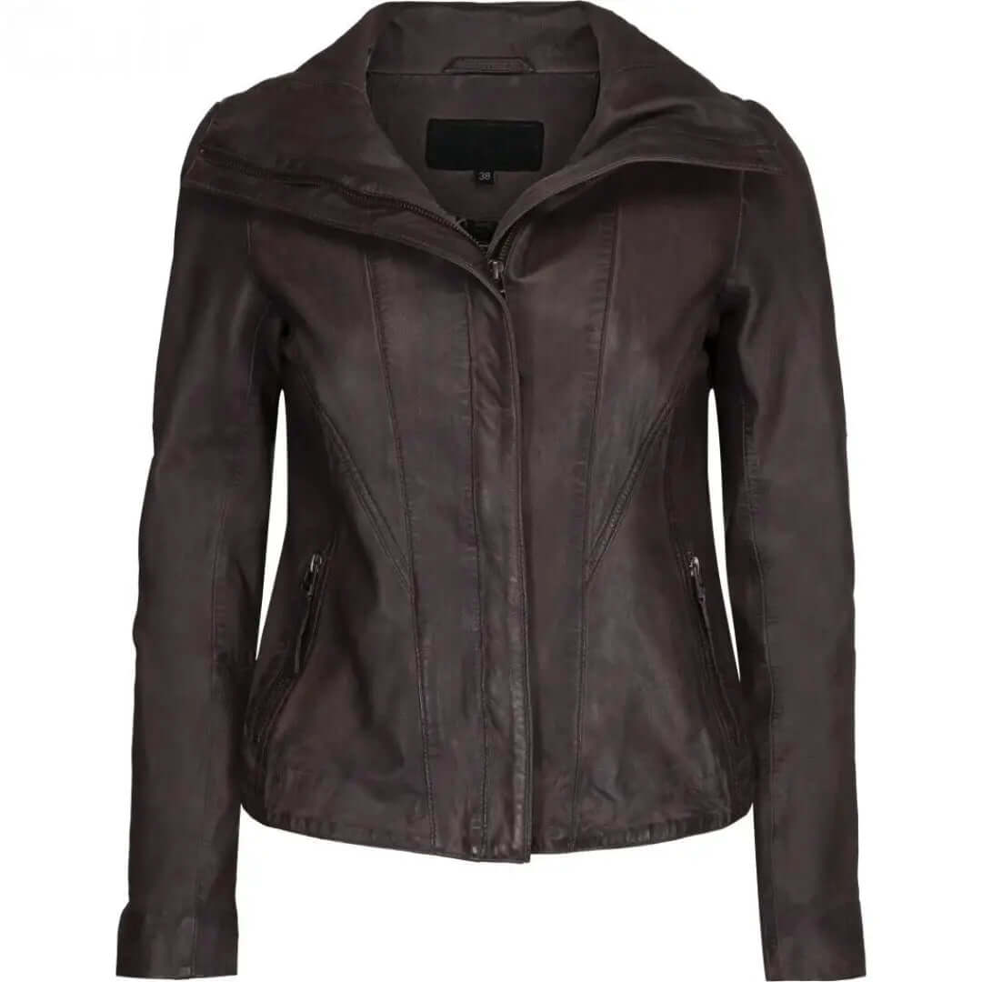 Unisex Greta Leather Jacket in Shade Brown | Stylish Outerwear - CuirLondon