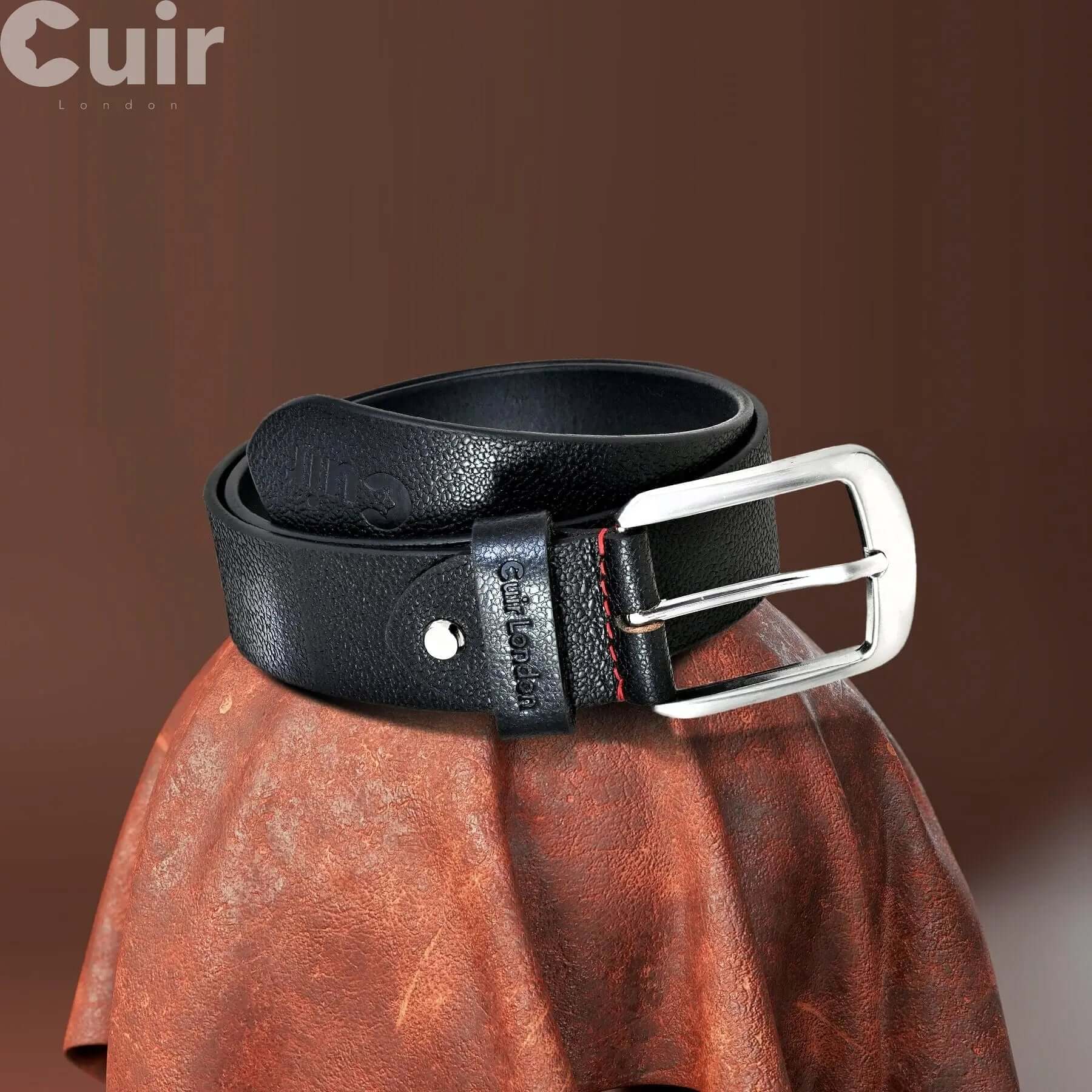 Black Casual Leather Belt - CuirLondon