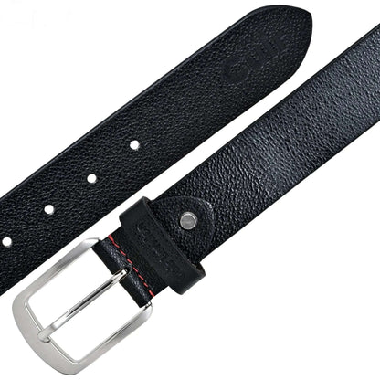 Black Casual Leather Belt - CuirLondon