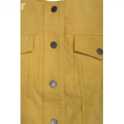 Women's Yellow Suede Leather Jacket | Vibrant Outerwear - CuirLondon