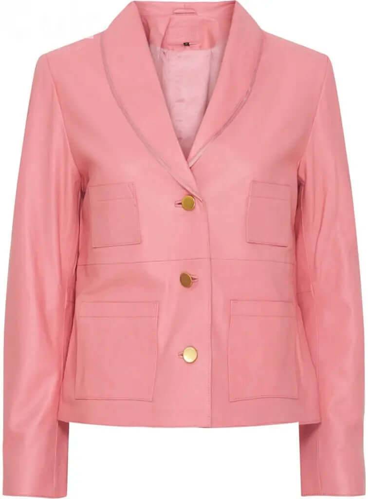 Classy Pink Rose Jacket in Goat Suede CuirLondon