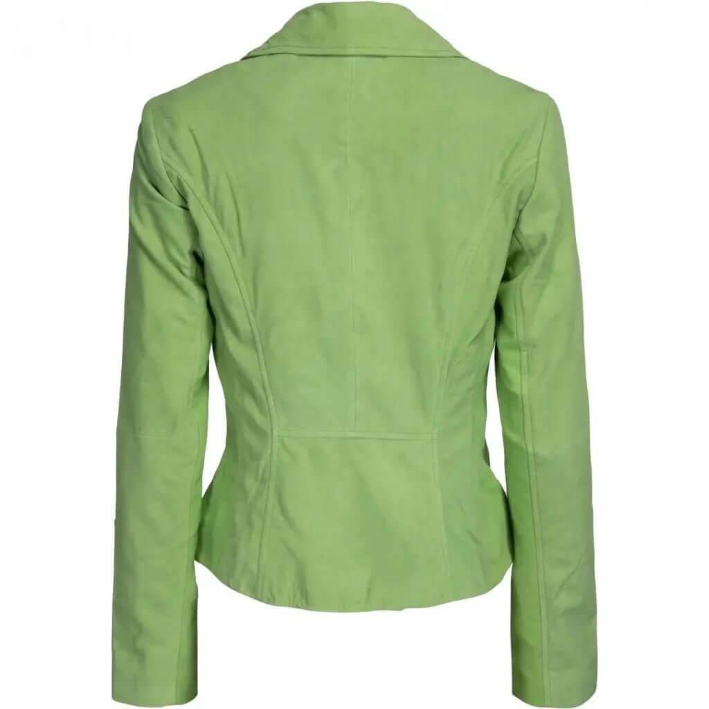 Women's Green Suede Biker Jacket | Stylish Outerwear CuirLondon