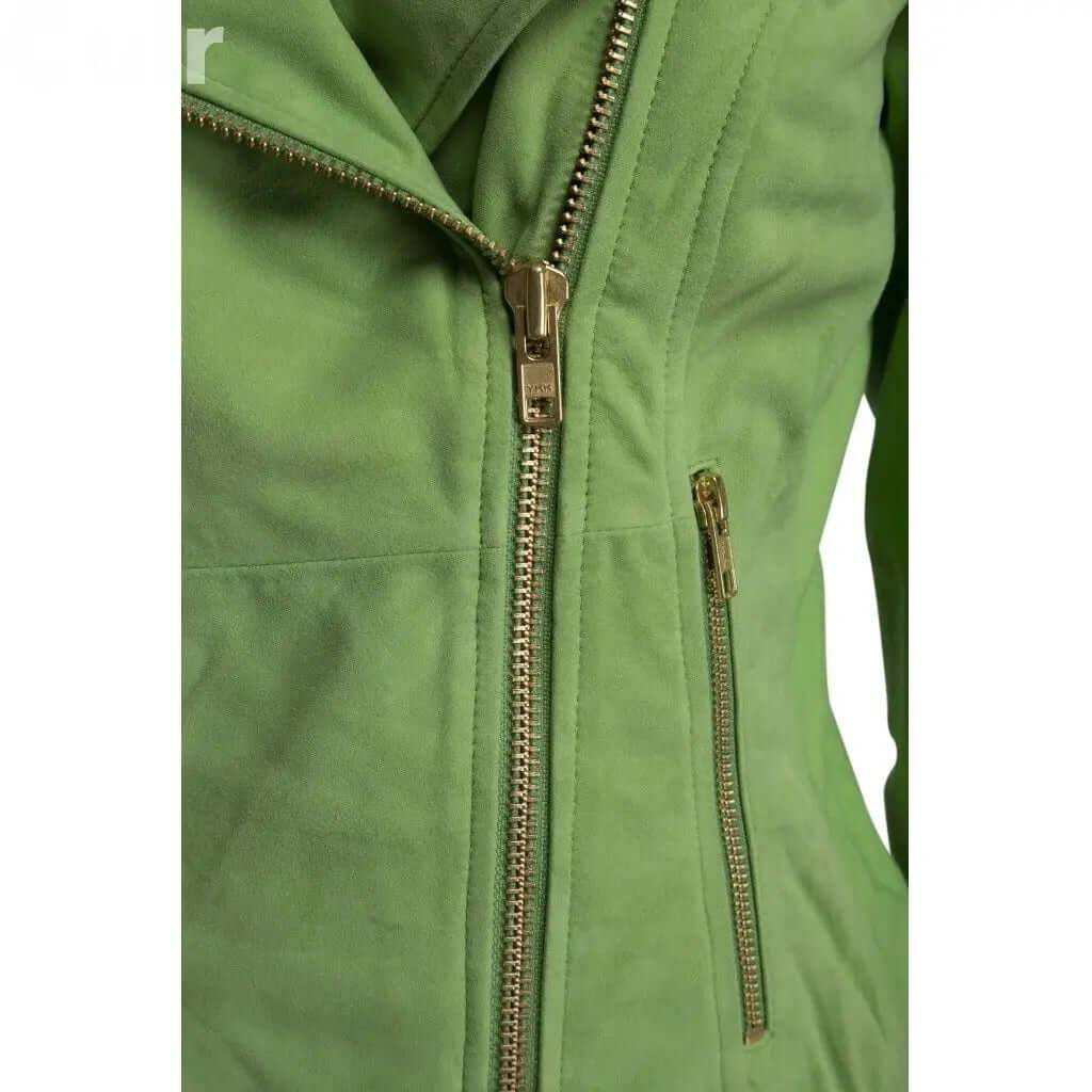 Women's Green Suede Biker Jacket | Stylish Outerwear CuirLondon