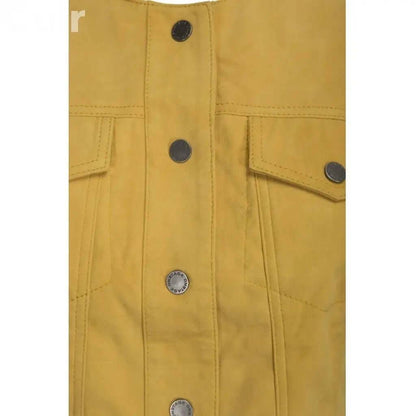 Women's Yellow Suede Leather Jacket | Vibrant Outerwear CuirLondon