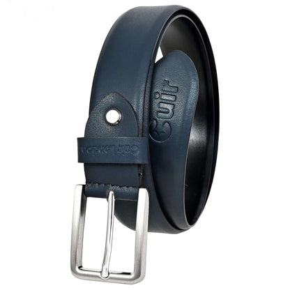 Blue Anti-Scratch Leather Belt for Men: Sizes from 30" to 46" CuirLondon