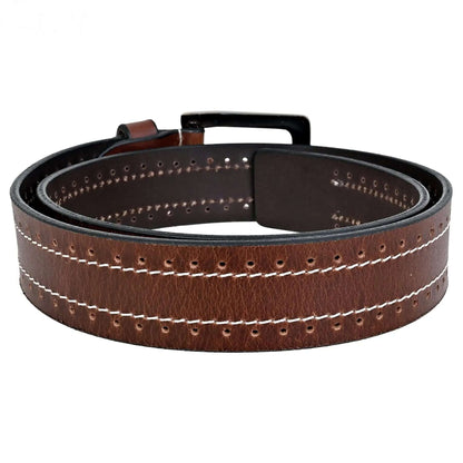 Durable Brown Anti-Scratch Leather Belt: Sizes 30" to 46" CuirLondon