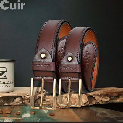 Full Hide Leather Belt for Men, Brown | Sizes 30" to 46" Available CuirLondon