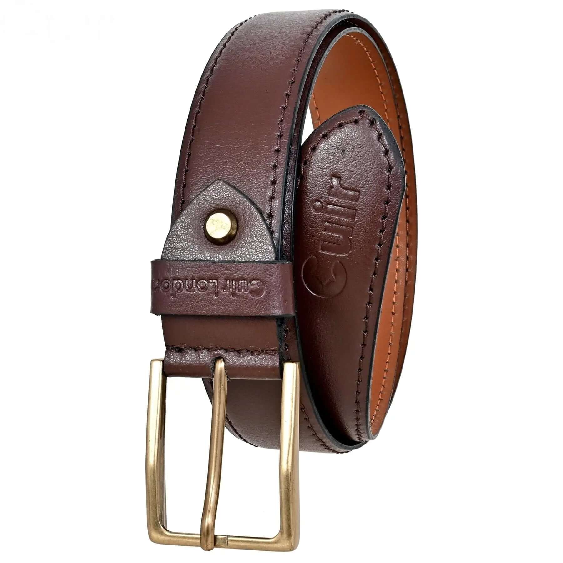 Full Hide Leather Belt for Men, Brown | Sizes 30" to 46" Available CuirLondon