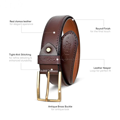 Full Hide Leather Belt for Men, Brown | Sizes 30" to 46" Available CuirLondon