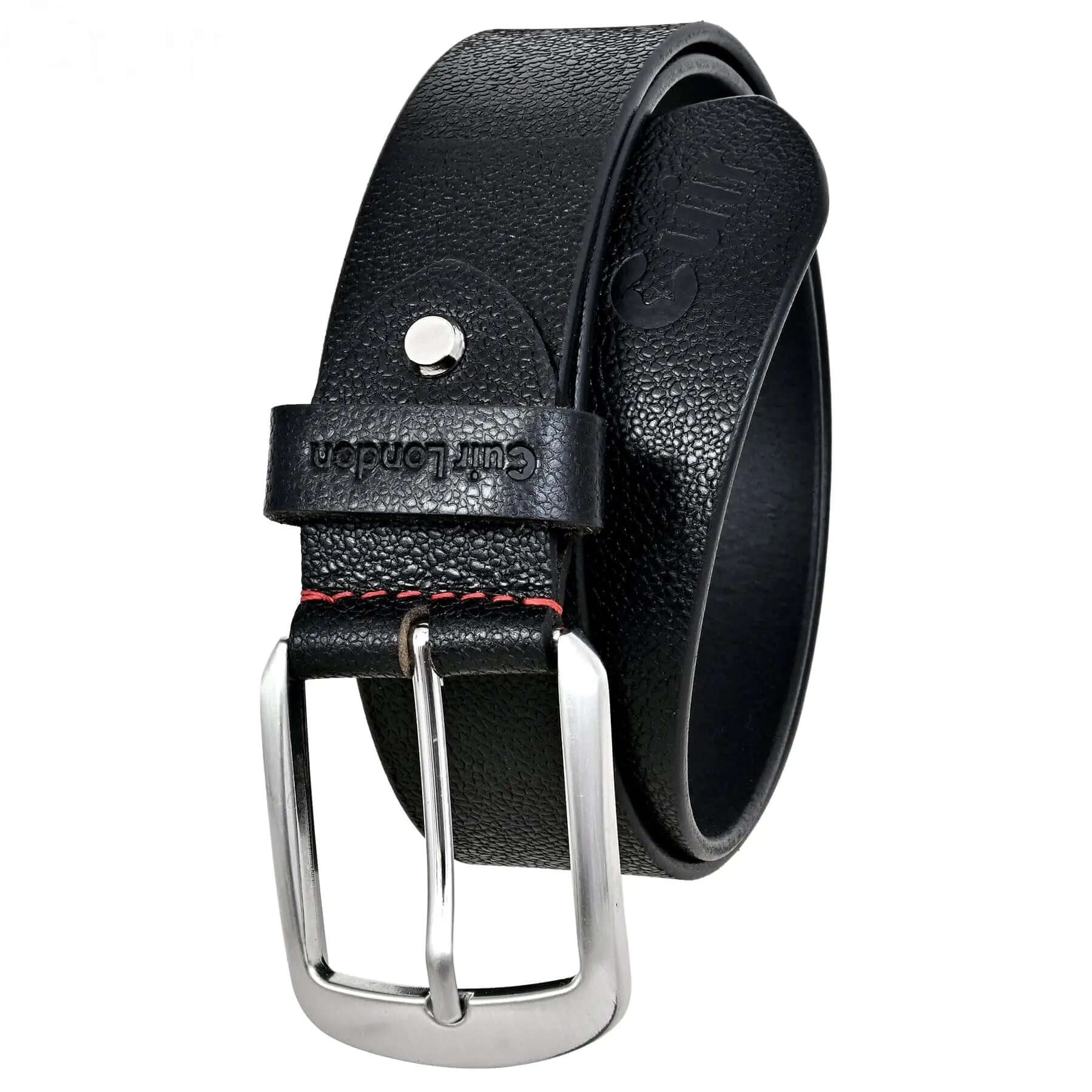 Versatile Black Casual Leather Belt for Men: Sizes 30" to 46" CuirLondon