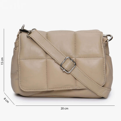 Neutral Beige Leather Crossbody bag Versatile Style CuirLondon