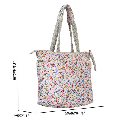 Charming Flower Printed Small Canvas Bag CuirLondon