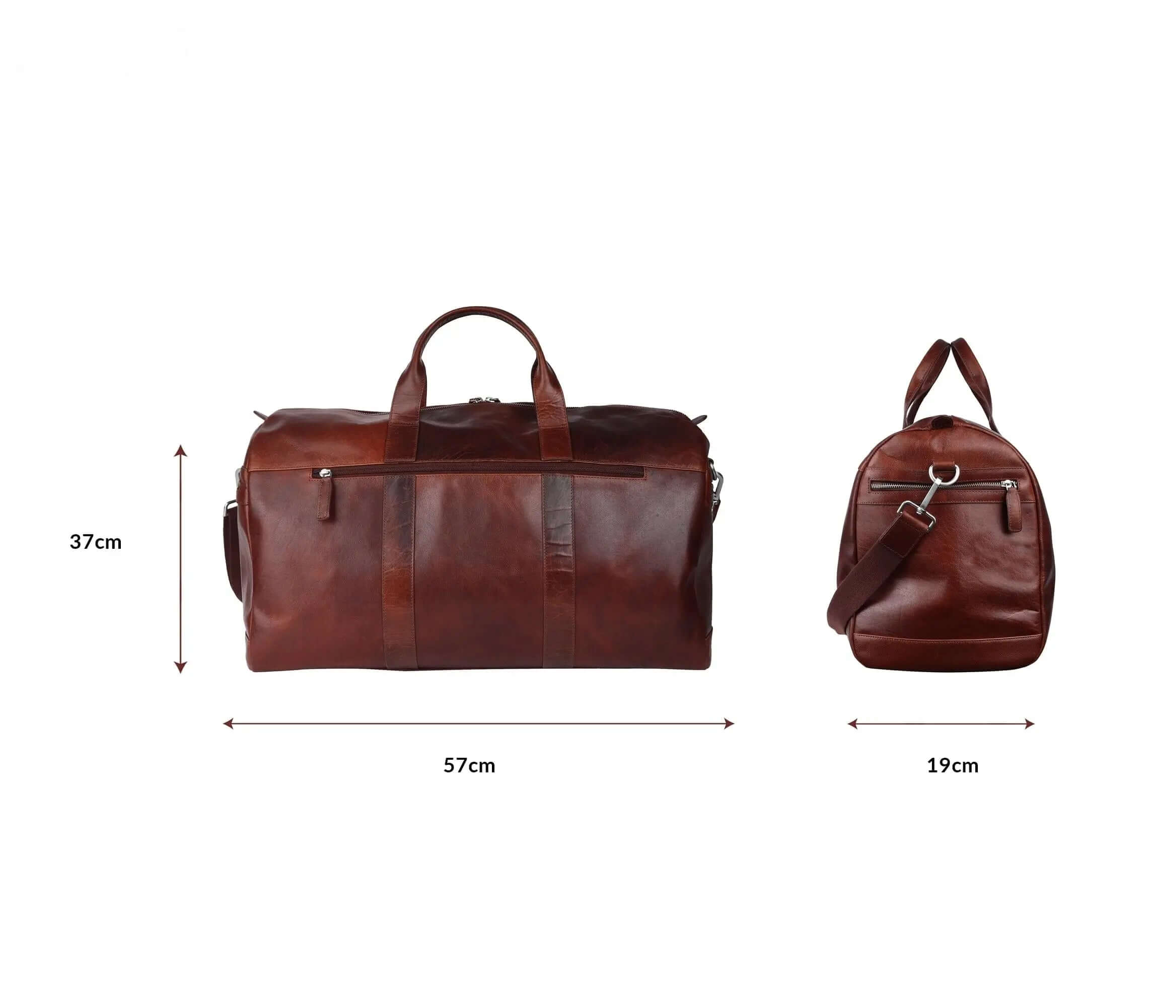 Comfortable Brown Duffle Bag: Stylish and Practical (37x57x19 cm) CuirLondon