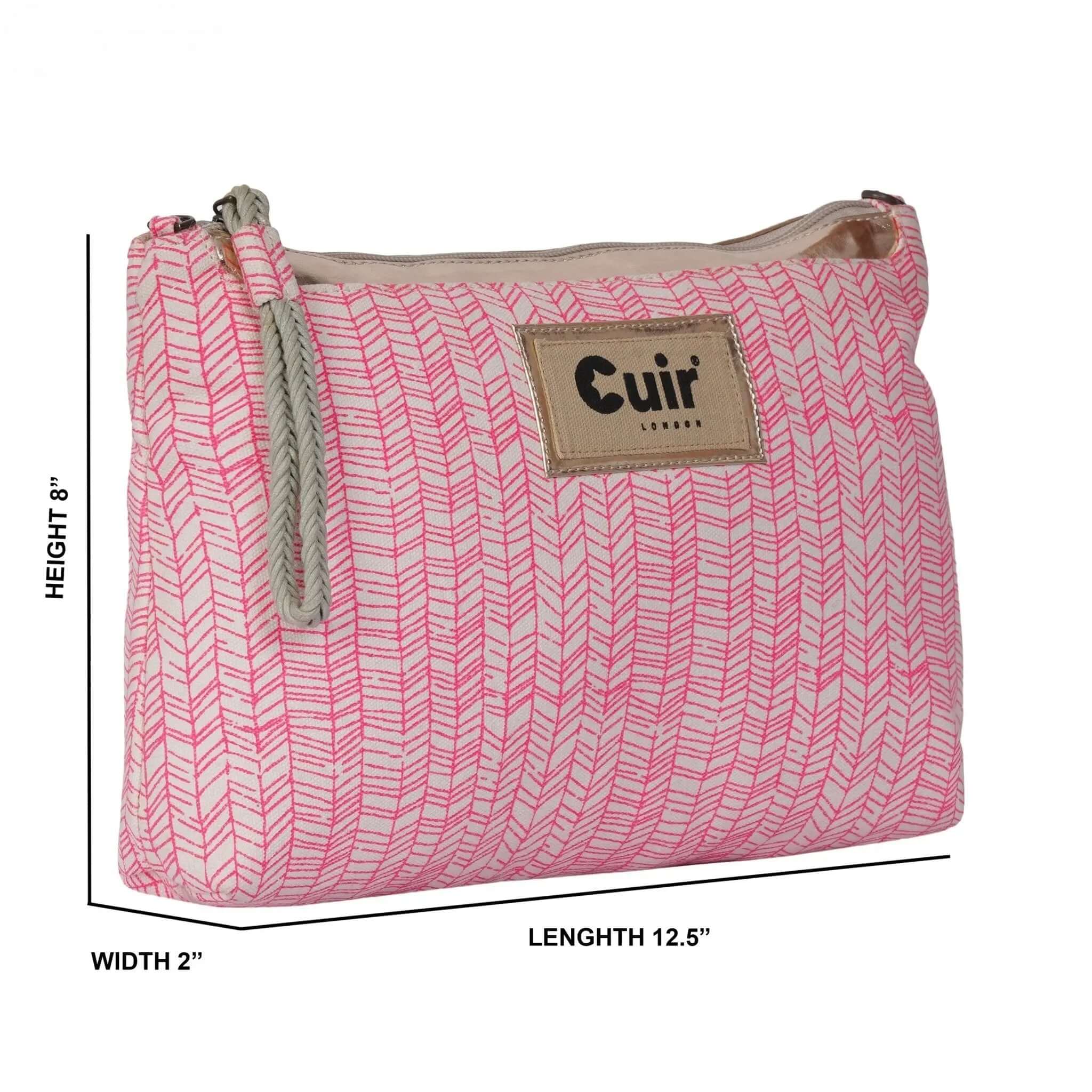 Elegant "Bamboo" Clutch Bag for Women: Chic and Eco-Friendly (100% Cotton, 12.5 L x 2 W x 8 H Inch) CuirLondon