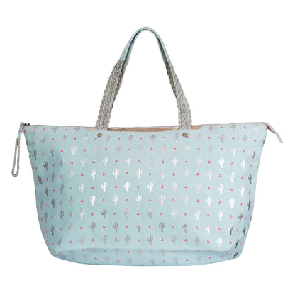 Handwoven Cotton Cactus Printed Canvas Bag CuirLondon