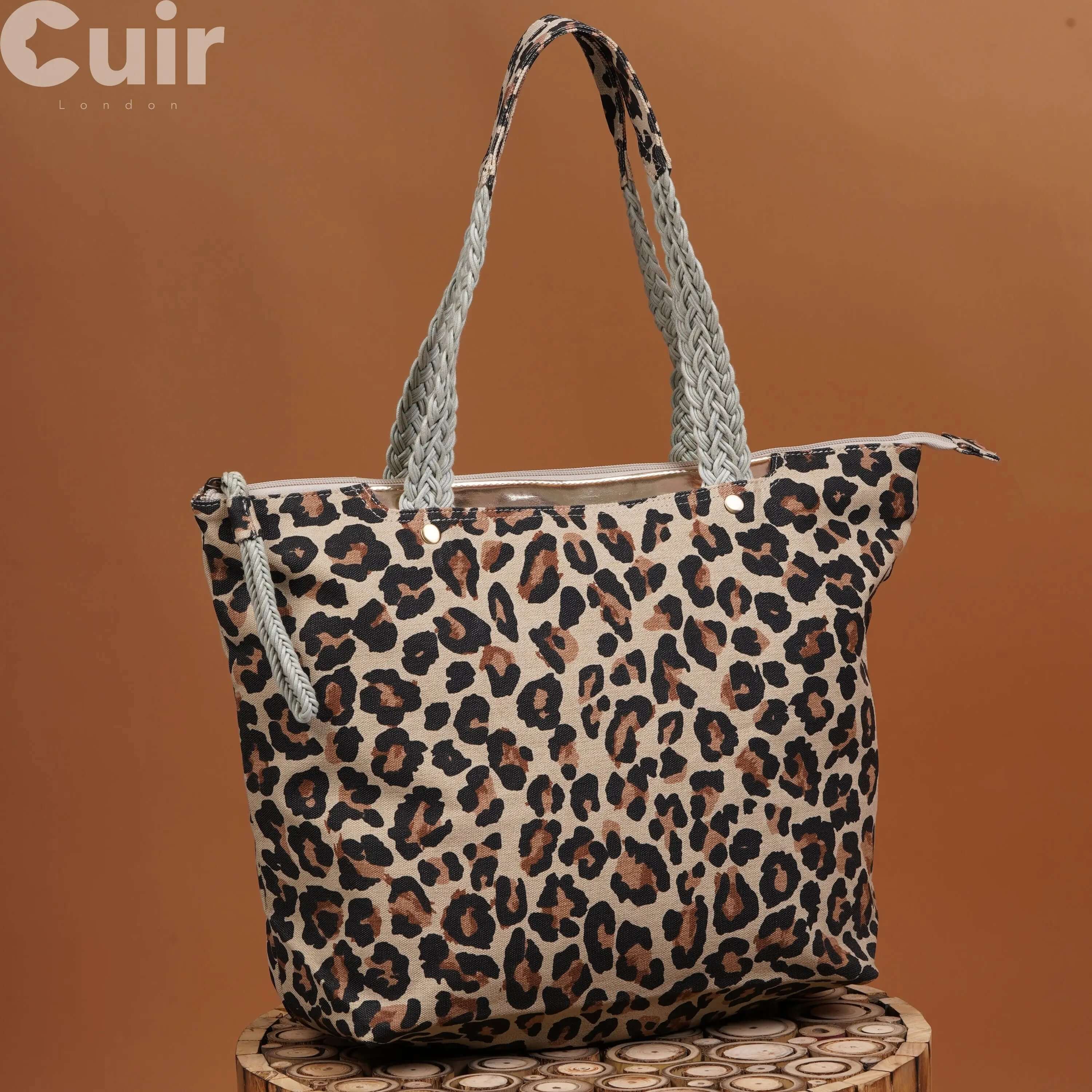 Leo Medium Printed Canvas Bag CuirLondon