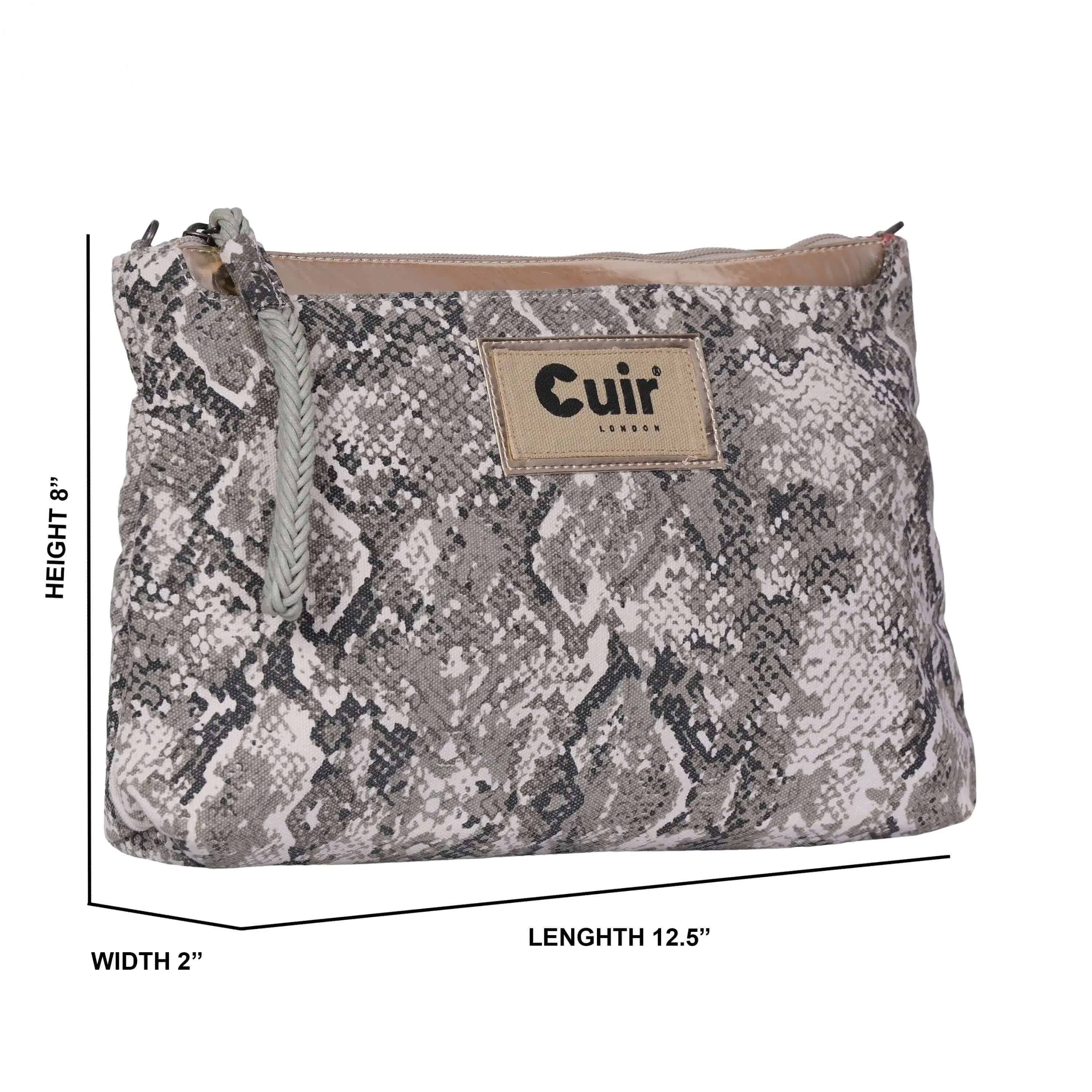 Snake Clutch Bag | 100% Heavy Cotton Canvas CuirLondon