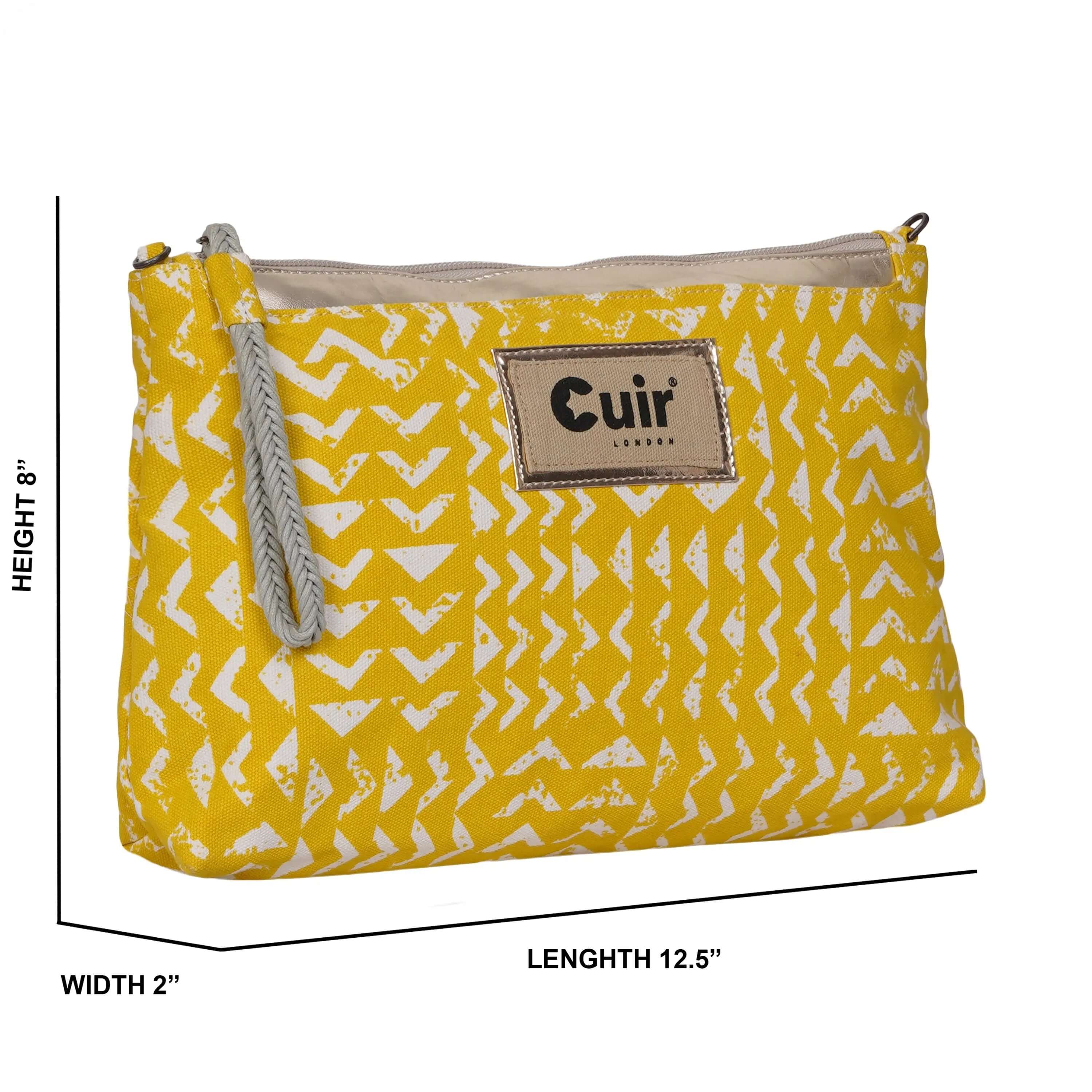 Triangle Printed Clutch Bag | Stylish Geometric Design CuirLondon