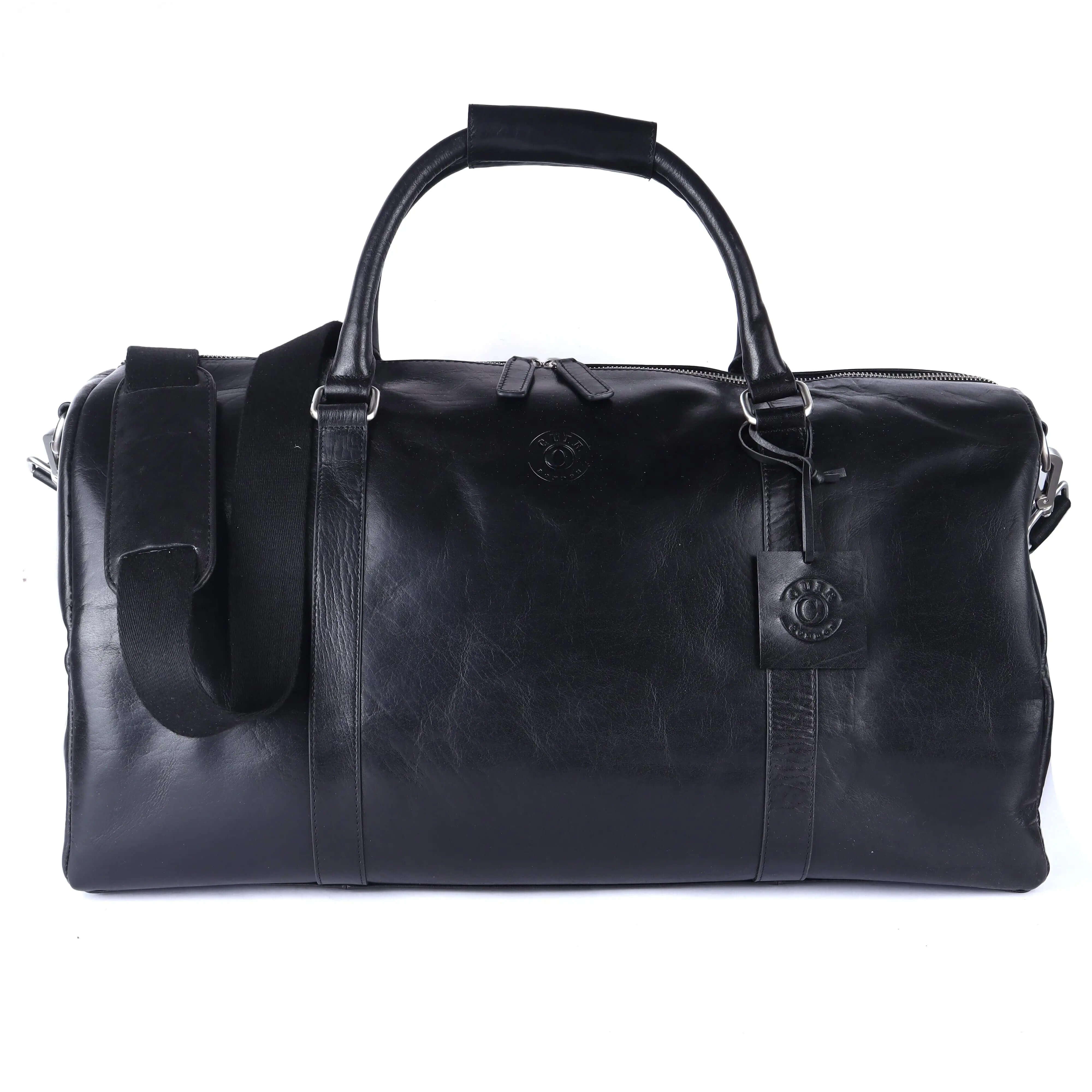 Classic Black Gym Duffle Bag CuirLondon