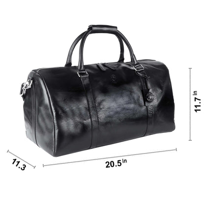 Classic Black Gym Duffle Bag CuirLondon