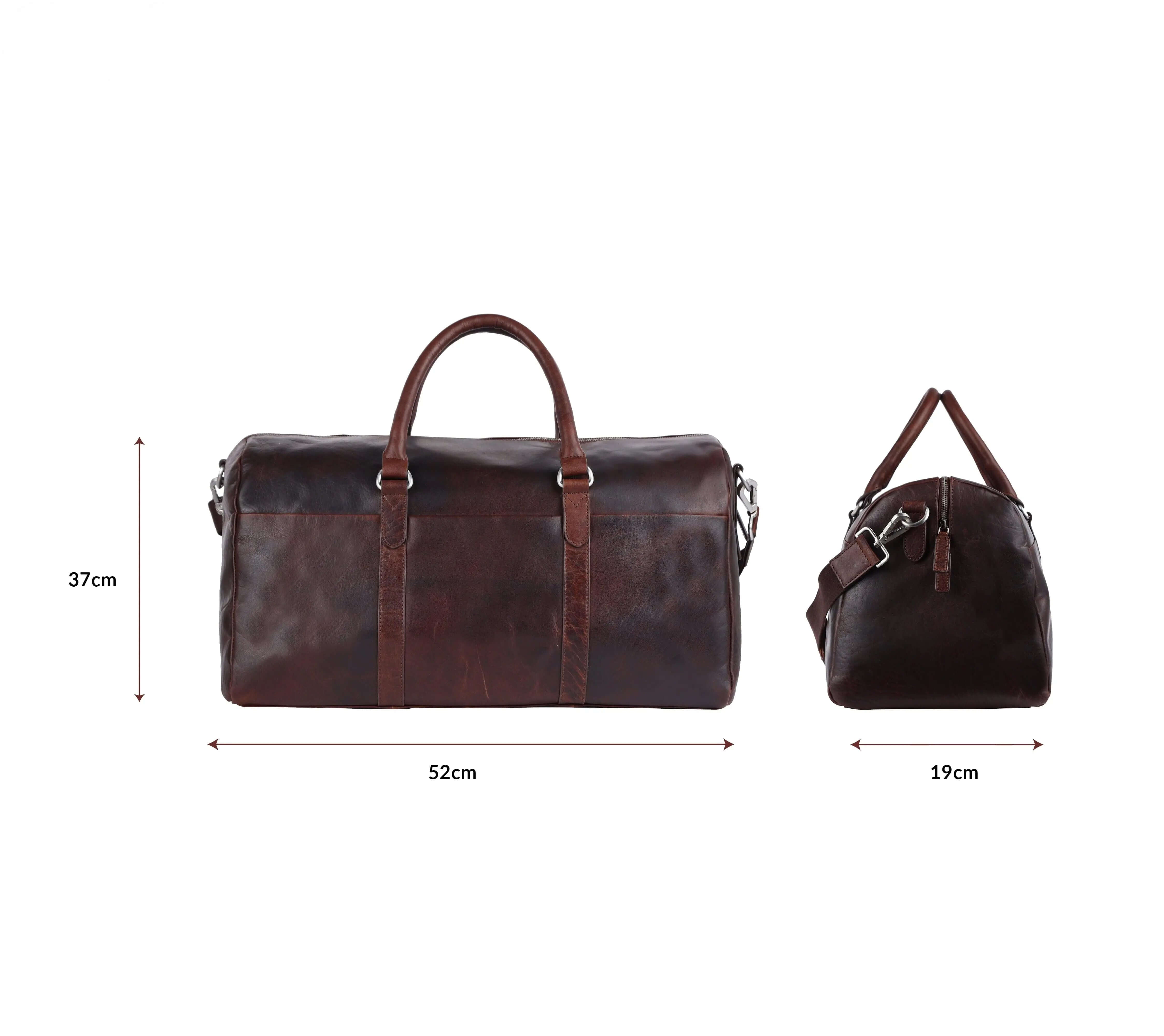 Deep Brown Weekend Duffle Bag CuirLondon