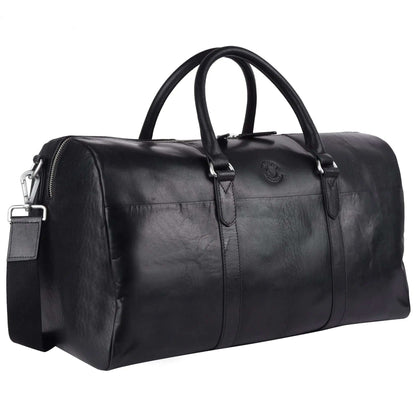 Durable Black Duffle Gym Bag | Spacious 27x50x26cm | Ideal for Workouts & Travel CuirLondon