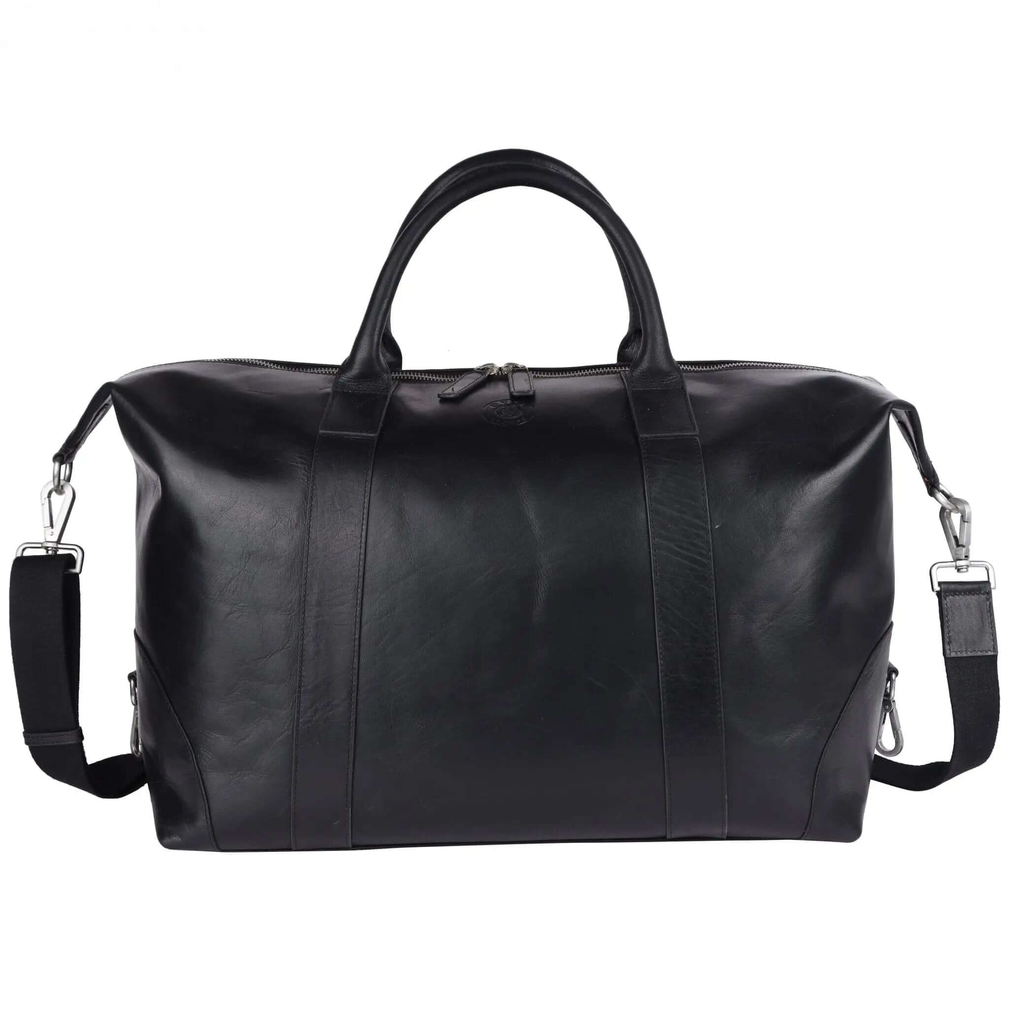 Stylish Black Duffle Bag: 28cm x 44cm x 22cm Dimensions CuirLondon