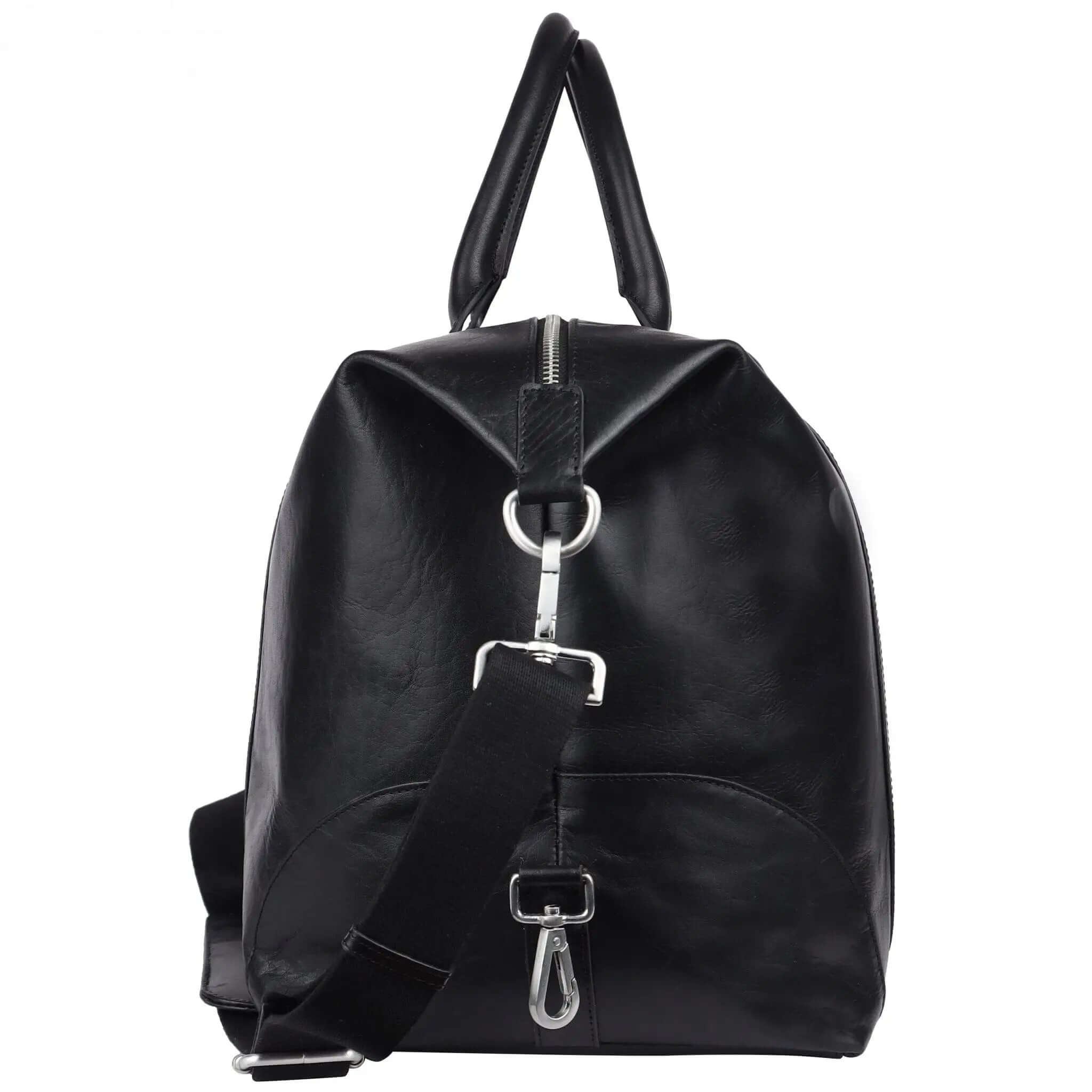 Stylish Black Duffle Bag: 28cm x 44cm x 22cm Dimensions CuirLondon