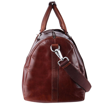 Stylish Genuine Leather Light Brown Weekend Bag | Travel Duffle for Short Getaways CuirLondon