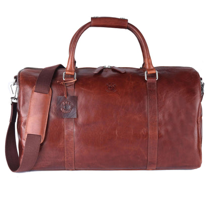 Stylish Genuine Leather Light Brown Weekend Bag | Travel Duffle for Short Getaways CuirLondon