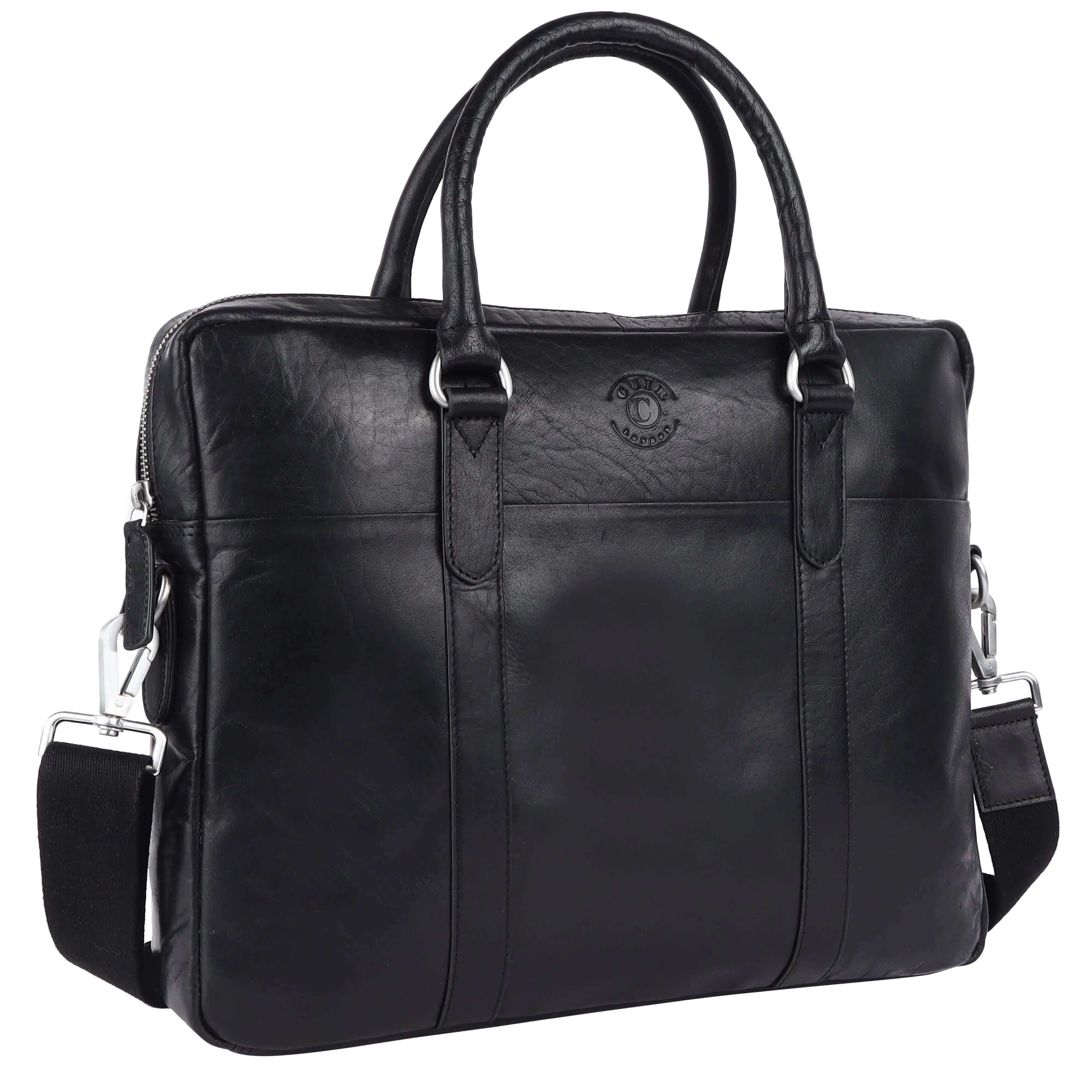 Black Genuine Leather Laptop Bag CuirLondon