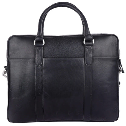 Black Genuine Leather Laptop Bag CuirLondon