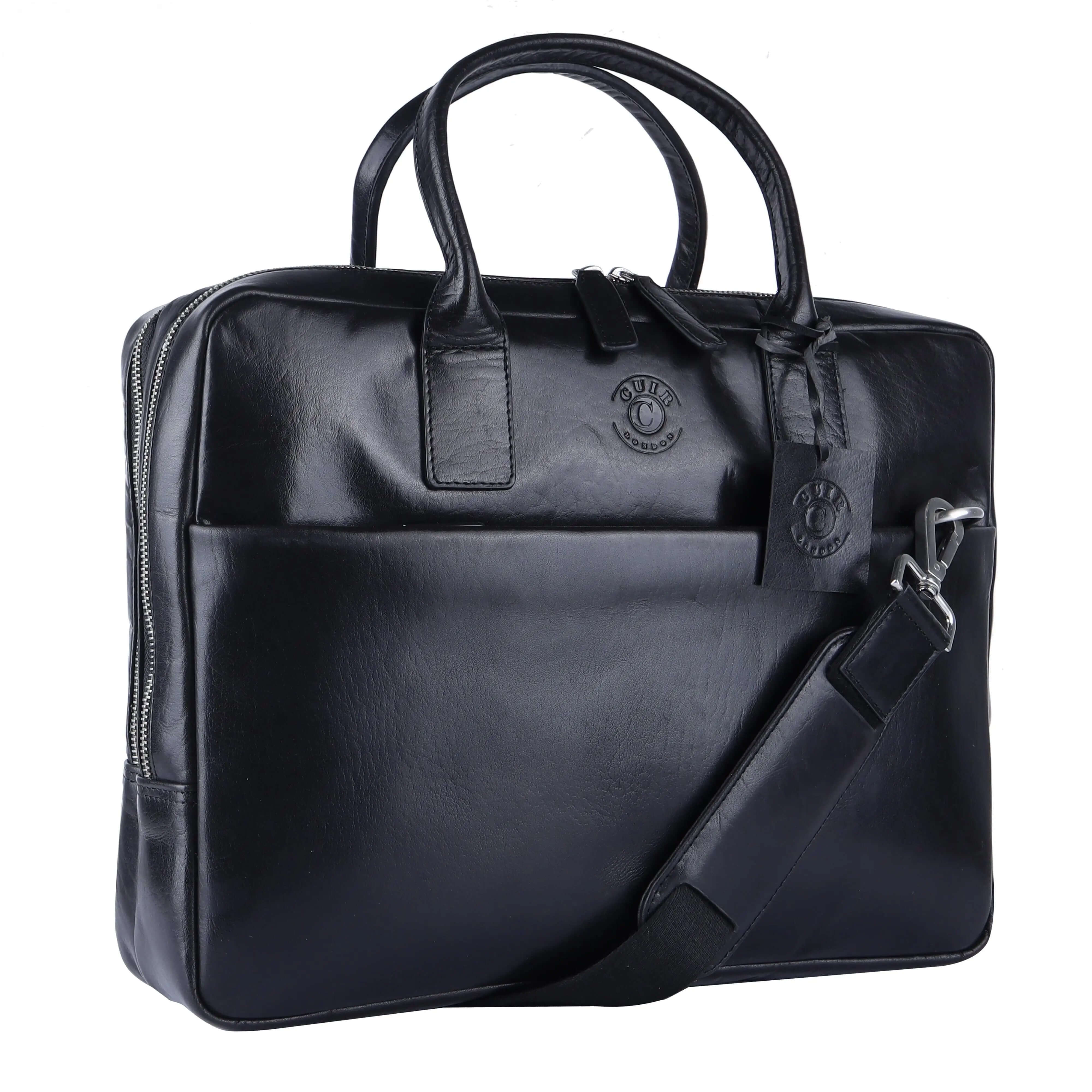 Black Leather Laptop Bag CuirLondon