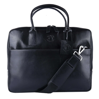 Black Leather Laptop Bag CuirLondon